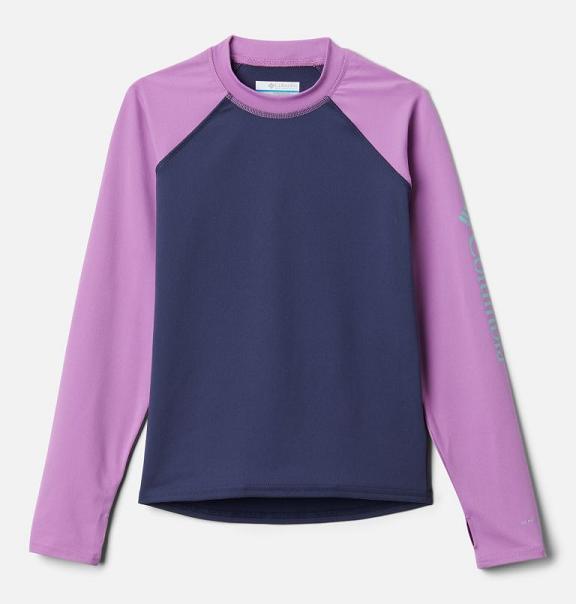 Columbia Sandy Shores Shirts Blue Pink For Girls NZ67501 New Zealand